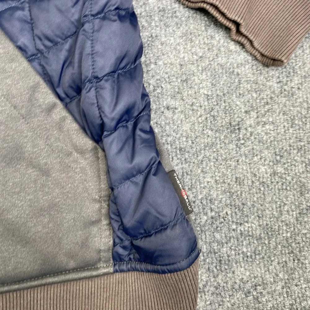 The North Face ThermoBall Hybrid Hoodie Mens XL Blue Grey Full Zip Jacket Layer